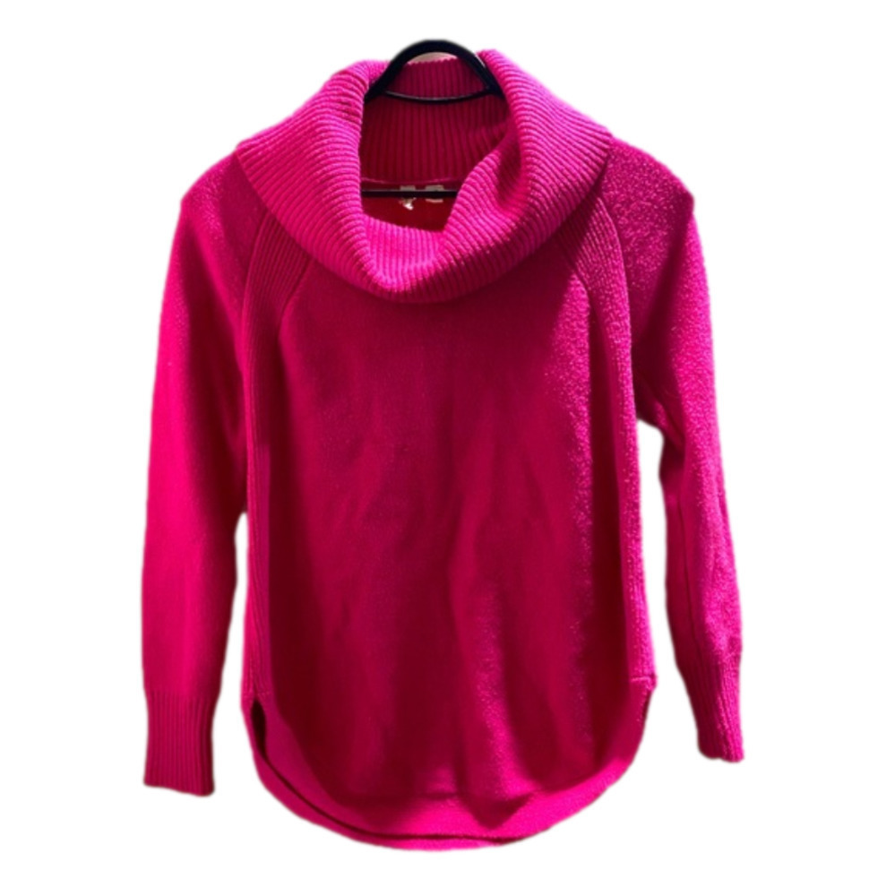 Anthropologie Moth Bright Pink Tunic Brenta Cowl Neck Sweater Women's Size Xs